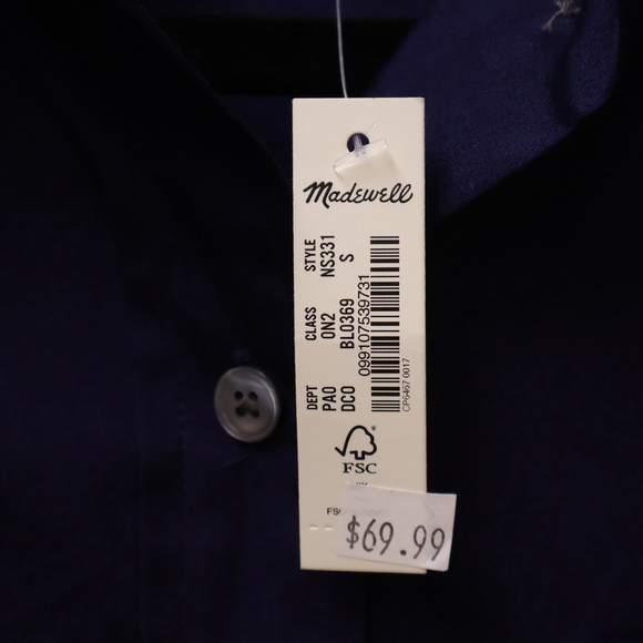 Women's Madewell Button-Up Shirt Size S Blue - Picture 4 of 16